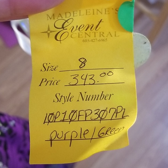 NWT Purple Animal Open Backed Prom Dress - size 8 - Picture 5 of 5